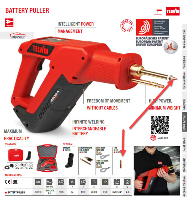 Tips, Elektrod för Battery Puller